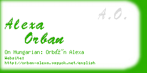 alexa orban business card